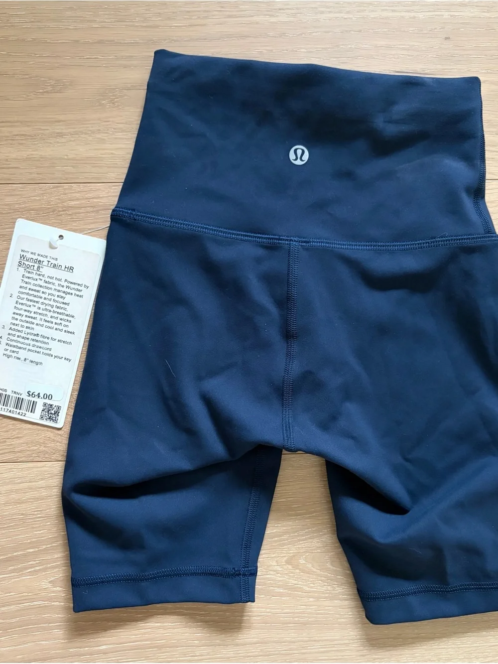 lululemon wunder train  High-Rise Navy Bike Shorts